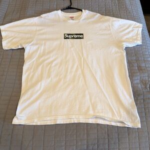 Supreme White Tee with Black Logo